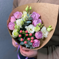 Author's bouquet of peony roses